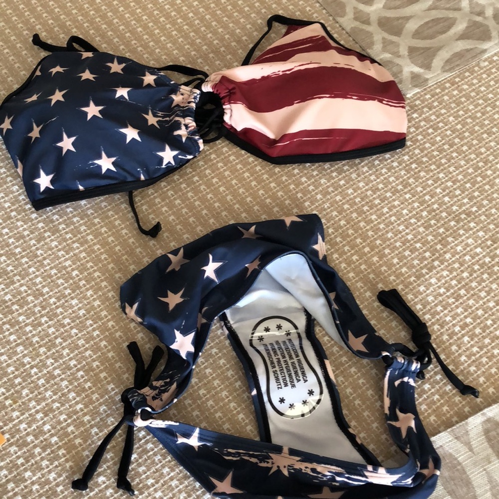 Brush Stroke American Flag 2 piece Bikini - Picture 2 of 3